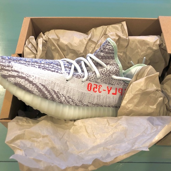 yeezy 350 v2 zebra blue tint